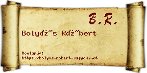 Bolyós Róbert névjegykártya